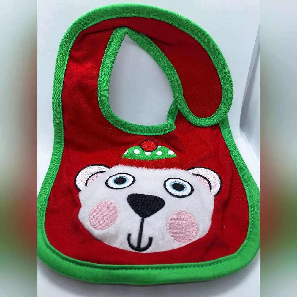 Tiny Tillia By Avon Polar Bear Plush Face Baby Bib New in package‎
